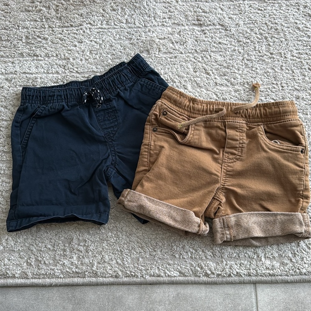Cat & Jack Toddler Boy's Navy & Carmel Shorts - 2 Pair in Set - Size 4T